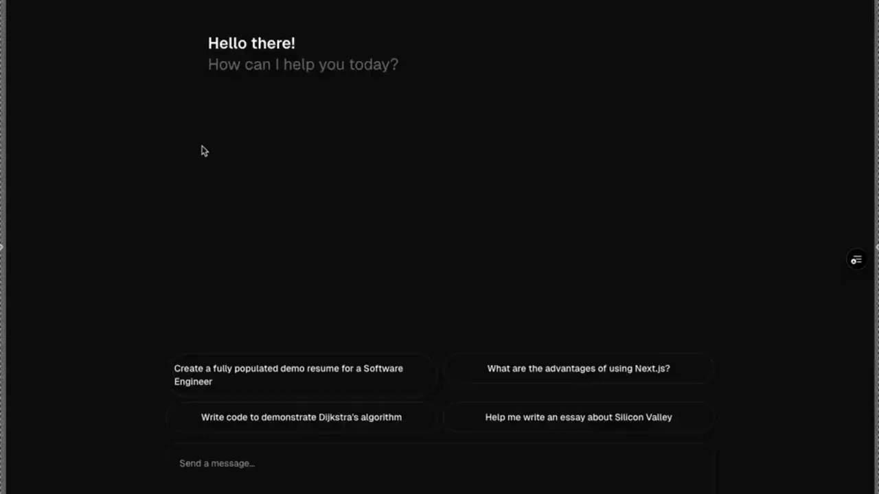 Resume chatbot demo showing real-time streaming edits